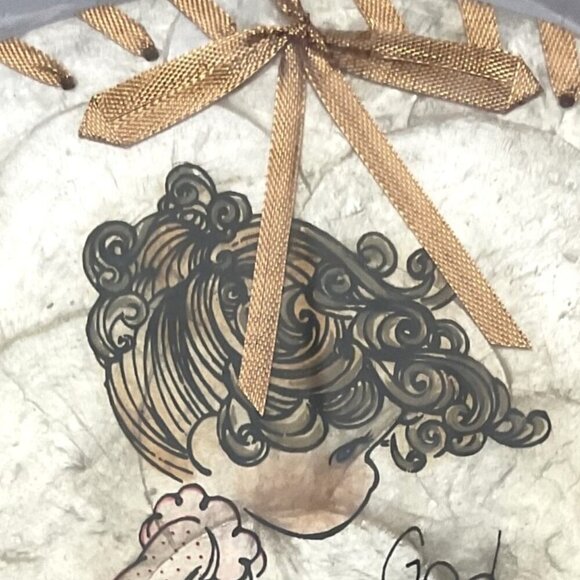 NEW PRECIOUS MOMENTS VINTAGE RARE “GOD IS LOVE” CAPRIZ SHELL CORK HANGING WALL D - Picture 3 of 6